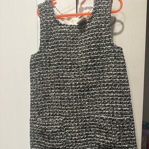 Elegant Black and White Tweed Dress kids